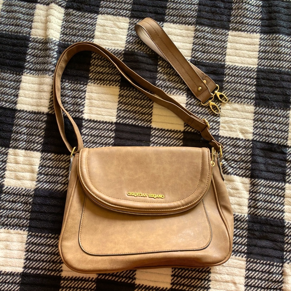 Christian Siriano tan purse